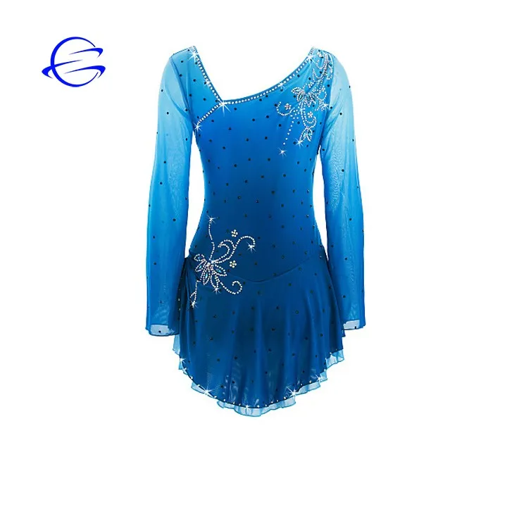 Custom Ice Figure Skating Dresses skating costumes For Adults or Girls Blue 