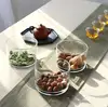 Kitchen hermetic assortment Stack storage glass container with bamboo lid
