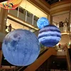 LED inflatable nine planets floating in the air / inflatable lighting planets in starry sky