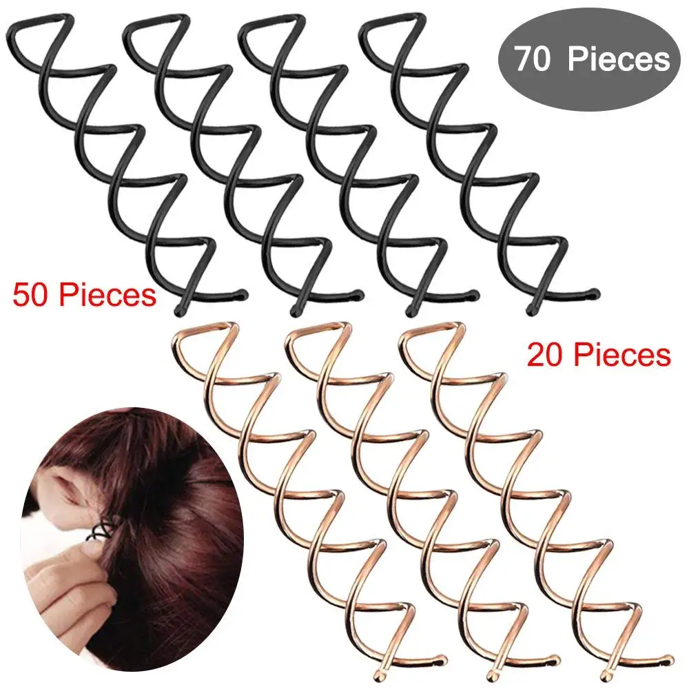 Buy 70 Packs Spiral Bobby Hair Pin Spin Pin, YuCool Non-Scratch Round ...