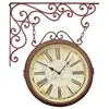 Elegant Designs Double Sided Red Metal Wall Clock