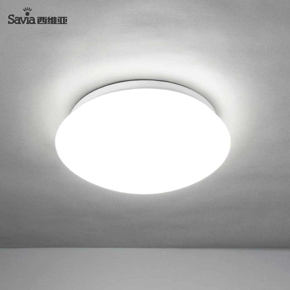 Savia indoor led ceiling lamp 12W 15W Glass IP44 bathroom balcony surface flush mount ceiling light with microwave motion Sensor