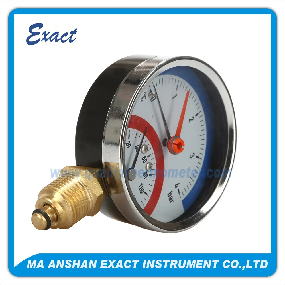 Chromed Plated Bezel Temperature And Pressure Test Gauge Buy Double