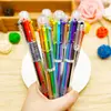 Hot Stationery Pen Multi Color 6 Color Study Ballpoint Pen
