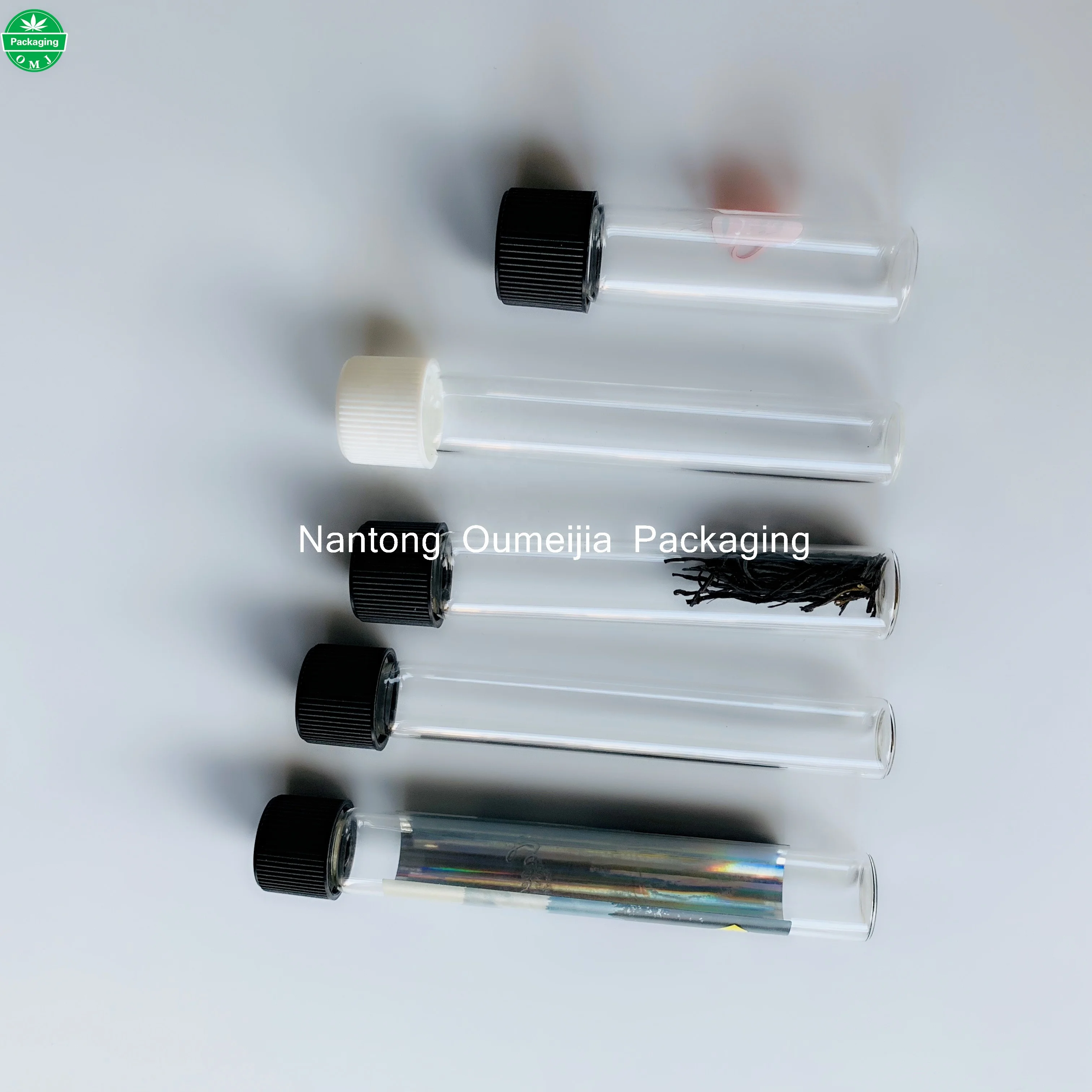 Custom Paper Doob Joint Weed Pre Roll Glass Tube With Child Proof Cap