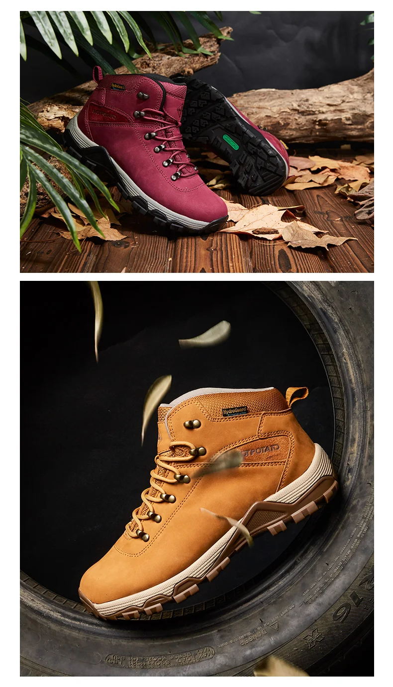 Best Waterproof Premium Leather Hiking Boots Durable Gripped Trekking