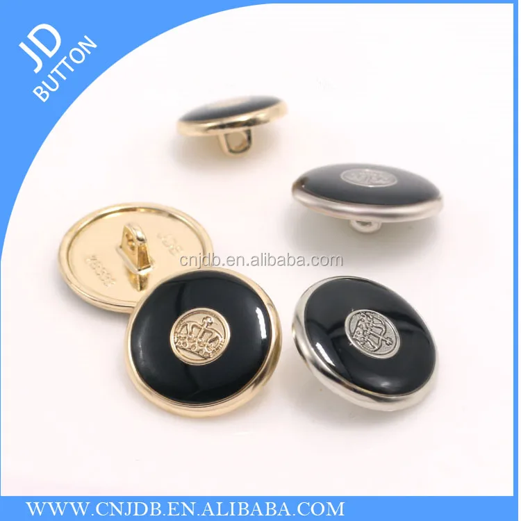 
High quality metal alloy fashion gold and silver round shape sewing buttons for suit pants and shirt 