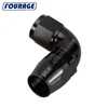 Aluminum One Piece Full Flow Racing Car Parts 90 Degree Cutter Style AN Female Hose Ends Fittings