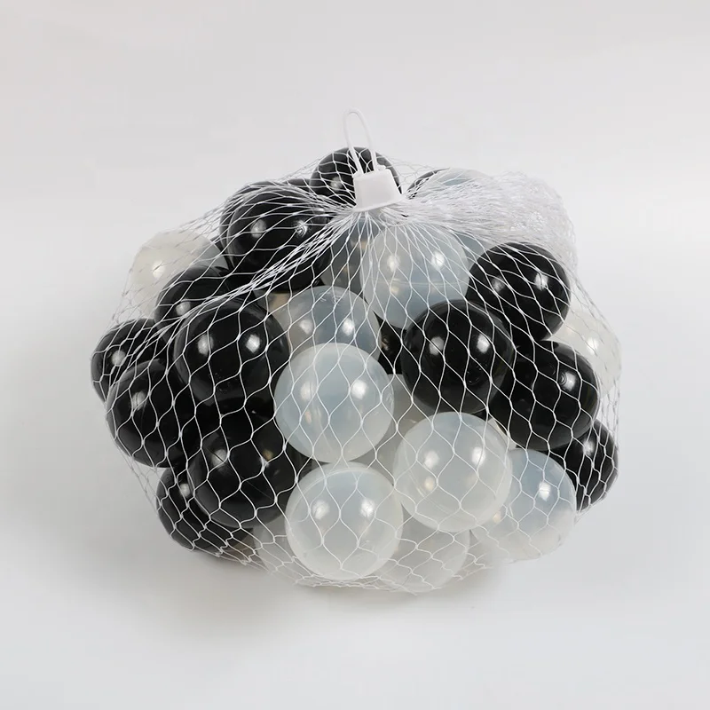 black and white ball pit balls