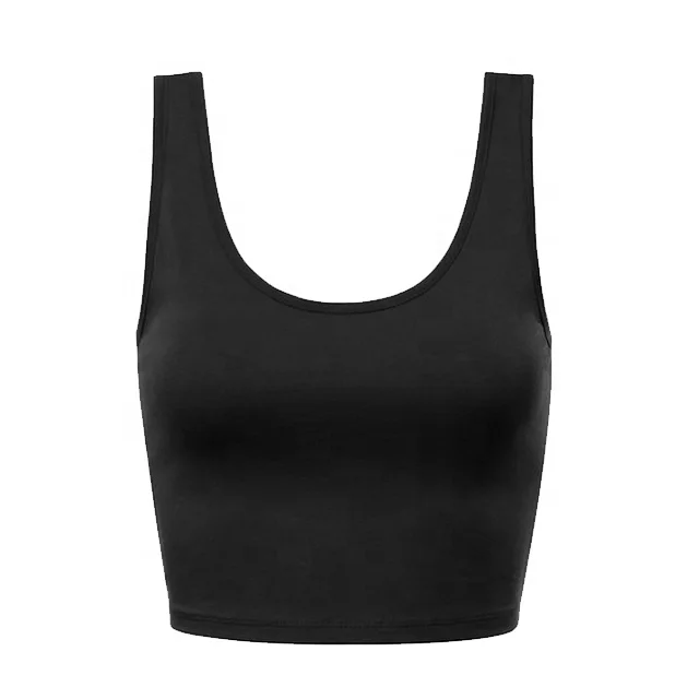 black crop top singlet