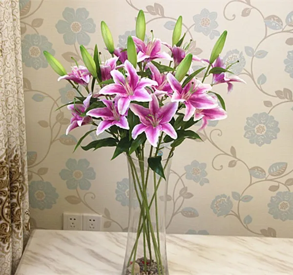 Home/wedding Decoration High Quality Silk Artificial Lily Easter Flower