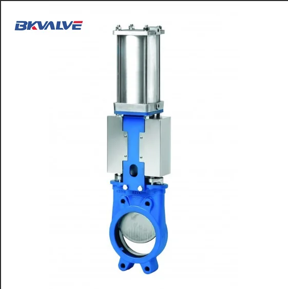 Two way flow DI air actuator operated pneumatic knife gate valve 