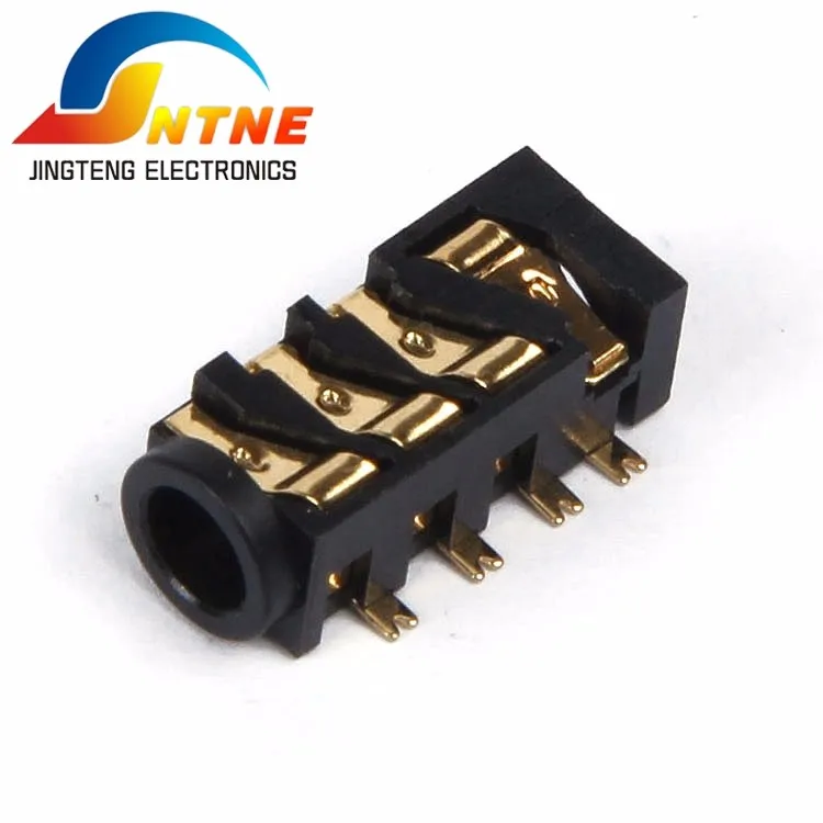 Stereo Headset 4 Pole Headphone Jack High Quality Smt 3.5 Jack Female Connector Pj393 Gold