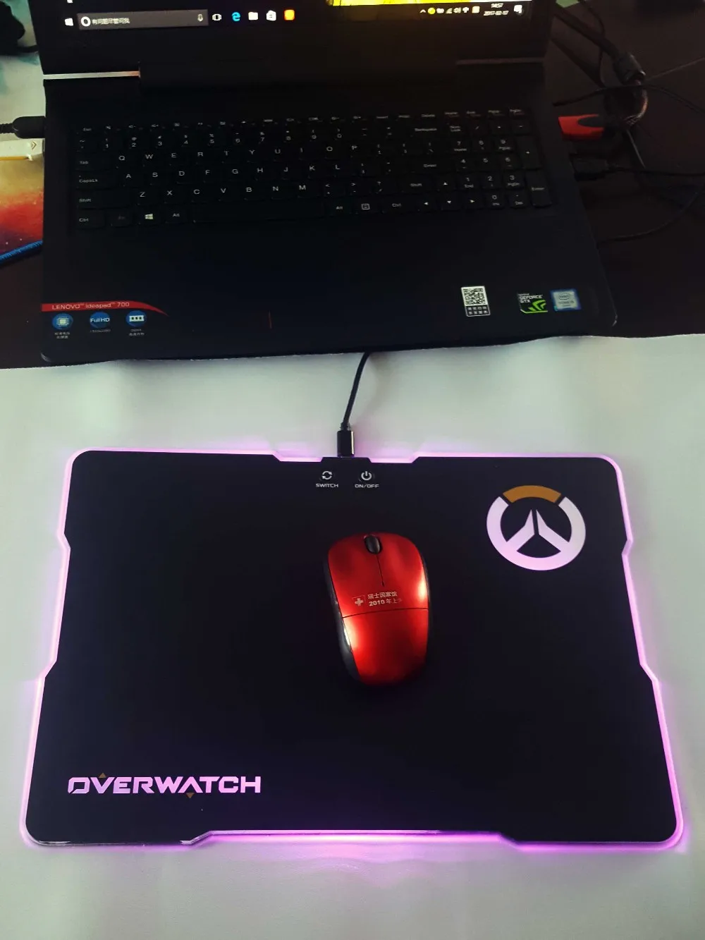 High Quality Led Rgb Mouse Pad Hard Plastic Top Shining Mouse Pad Led