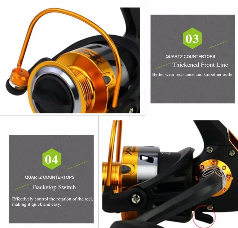 Fast Delivery Metal Spinning Reel Size 1000 2000 3000 4000 5000 6000