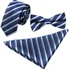 B166 Men's Jacquard Executive Ties Business Ties Handkerchiefs Three Sets Striped Ties Gift Sets