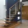 Center stringer straight stairway with strong steps