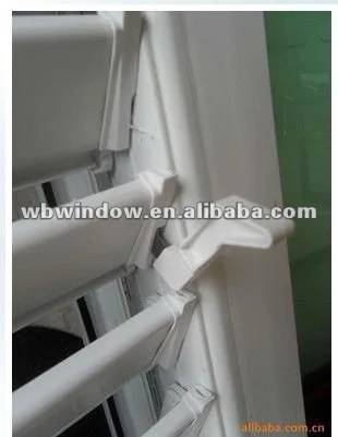 White color Fixed and opening UPVC Louver Shutter Window