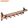 YOROOW factory price bathroom accessories wall mounted space aluminum towel rack single towel bar with hook for bathroom