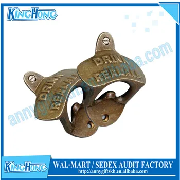 Antique Bronze Plated Cast Iron Custom Wall Mount Bottle Opener Antique Bronze Plated Cast Iron Custom Wall Mount Bottle Opener
