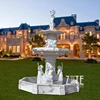 Hot sale factory white stone sculpture marble outdoor water fountain statue