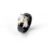 New Rhinestone Rings Plus Big 2.0 Carat Crystal White Black Color Ceramic Rings Jewelry