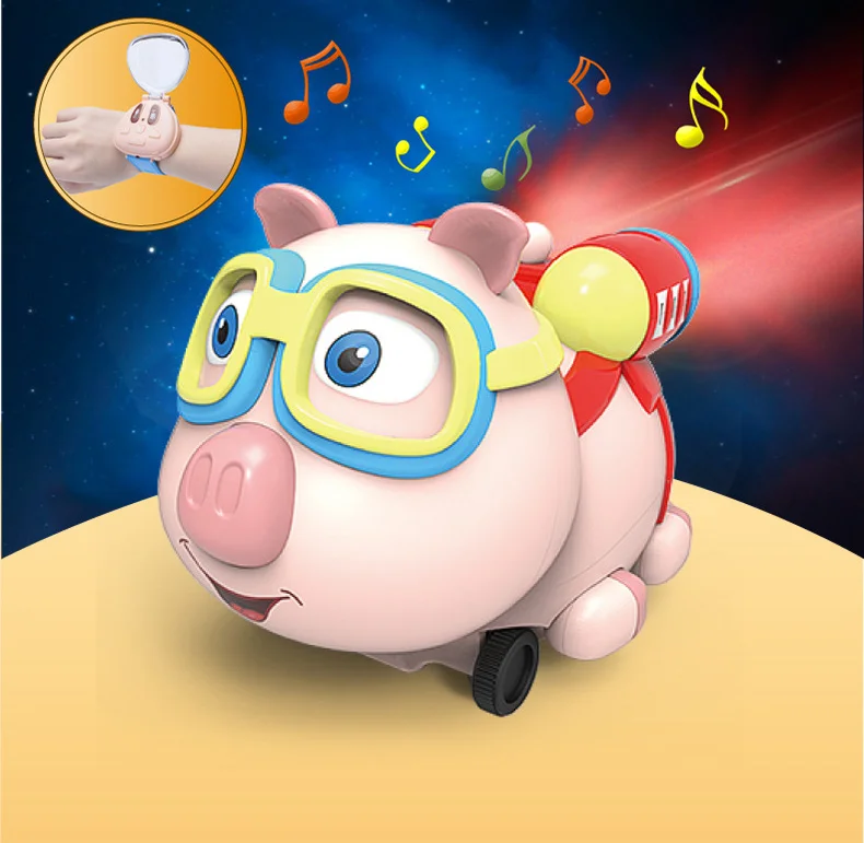 Dwi Lights Sound Smart Pig 2.4g Spray Watch Toys Remote Control With