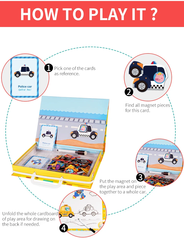 Fast Delivery Kids Children Educational Puzzles Toys Colorful Eco-Friendly Magnetic Tangram manufacture