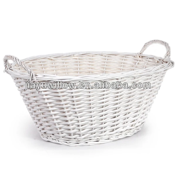 White Oval Natural Wicker Laundry Basket Baskets White Oval Natural Wicker Laundry Basket Baskets Product On