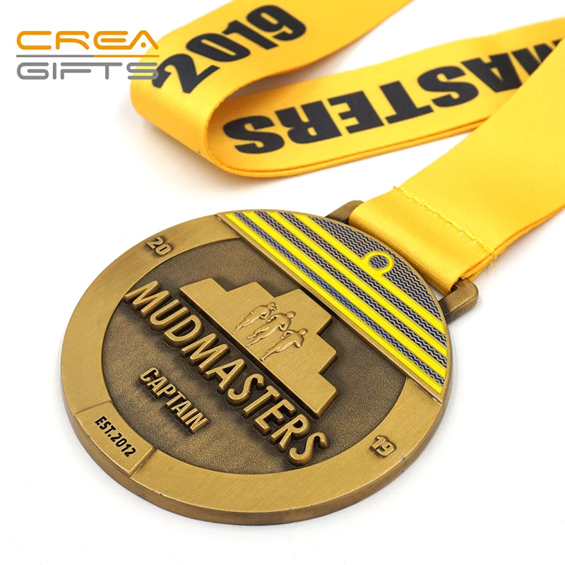 New Designs Customized Sports Marathon Running Medal With Ribbon For 2019 Event