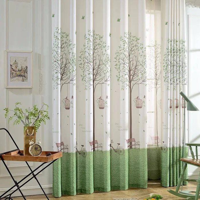 2017 Tree Design Pastoralism Curtains Fabrics For Kids