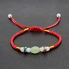 Cheap Bulk Lucky Red Rope String Braided Macrame Good Wishes Bracelet Beads Rainbow Corn Knot Handmade Accessories Gift