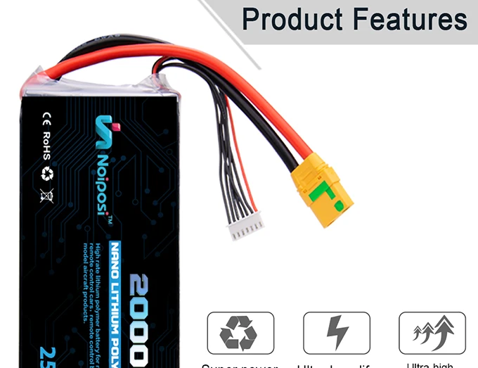 Factory High Quality 6s 22.2v 20000mah Lipo Battery pack 20C 25C