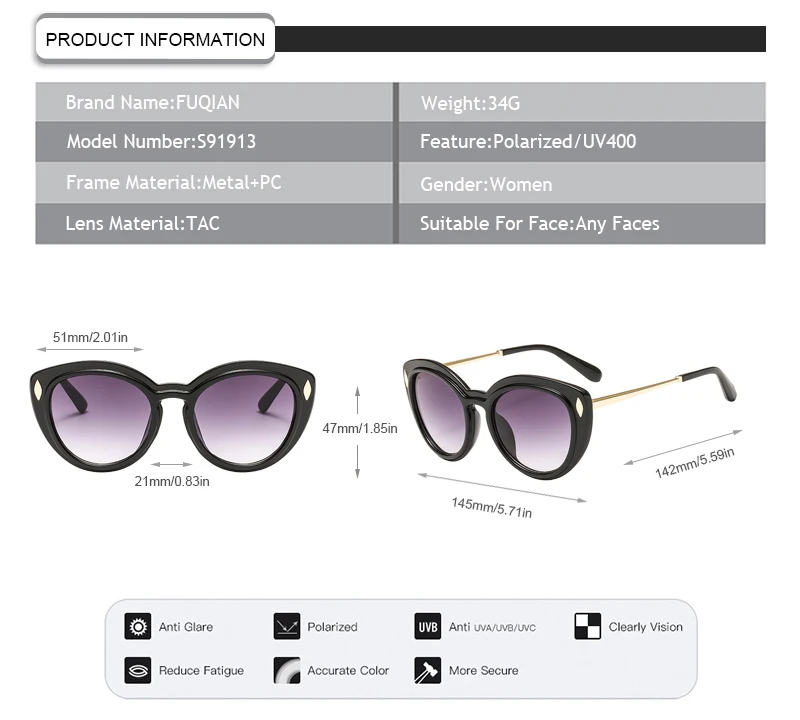 2019 new fashion rice nail femme women sunglasses two-color box cat eye glasses