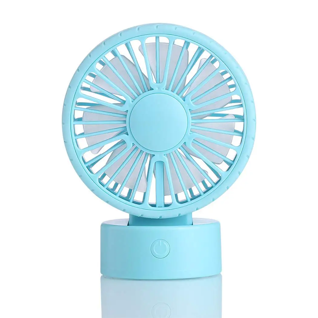 Justdolife Handheld Fan Portable USB Powered 45° Rotation Summer Desk Fan Mini Fan with LED Light