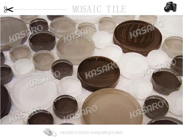 KSL-16609 mixed round glass pattern kitchen wall tile stickers