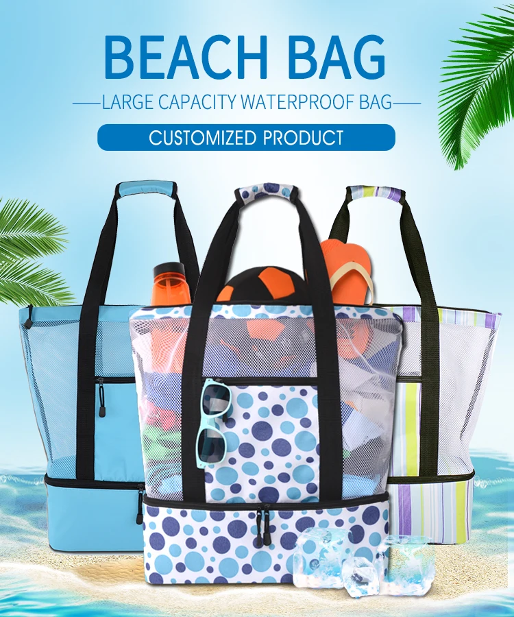 2019 Fashionable Canvas Beach Tote Bag Stripe Beach Bag For Wholesale ...