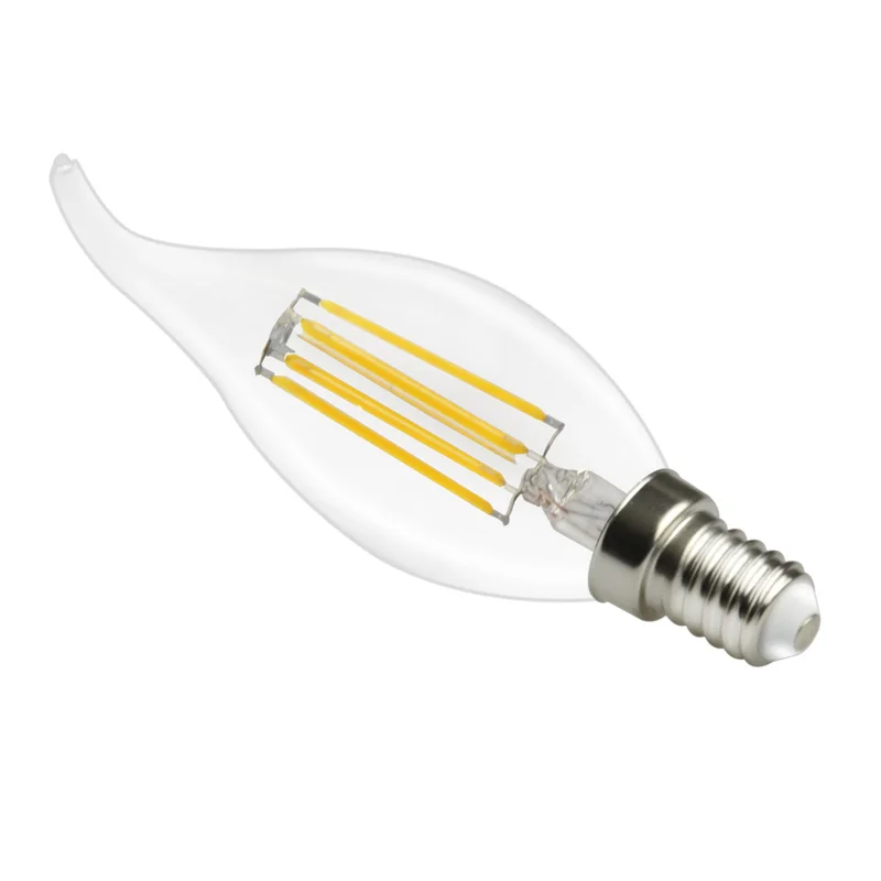 High Quality Dimmable candelabra light c35 c14 c9 led filament bulb