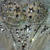 Sexy Women Bikini Rhinestone Flash Drill Performance Stage Bra Set Crystal Bikini Underwear Lady Pole Dance Gogo Costume DJ288