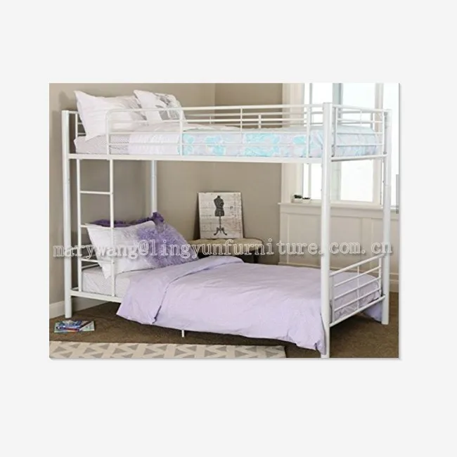 white metal bunk beds