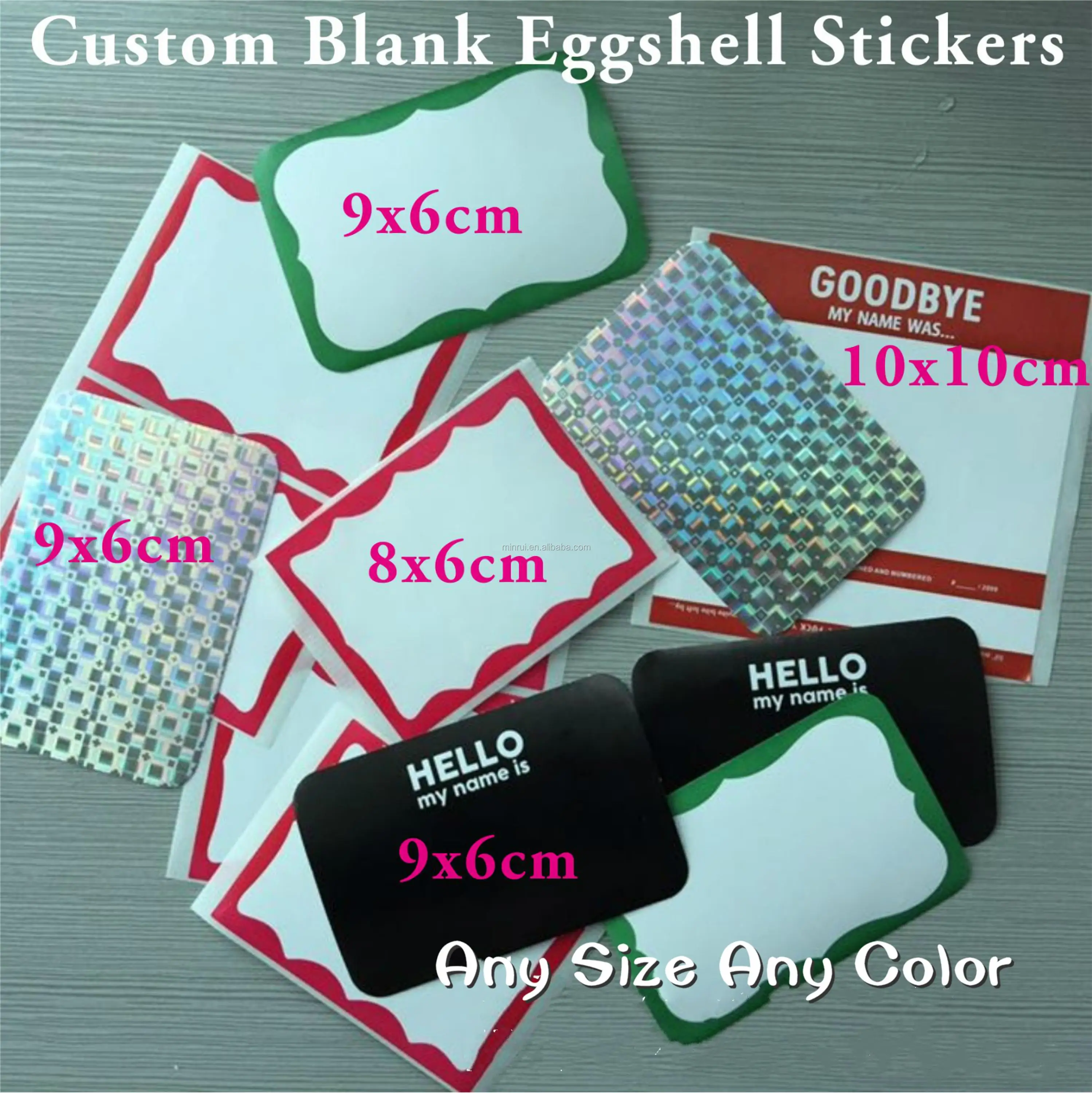 Wholesale Stronger Adhesive Printable Custom Free Design individual Eggshell Stickers