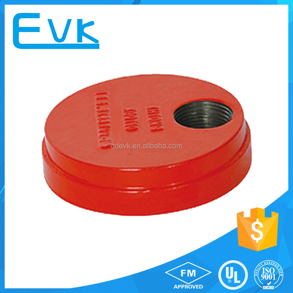 Ductile/cast Iron Grooved Pipe Fitting End Cap With Eccentric Hole