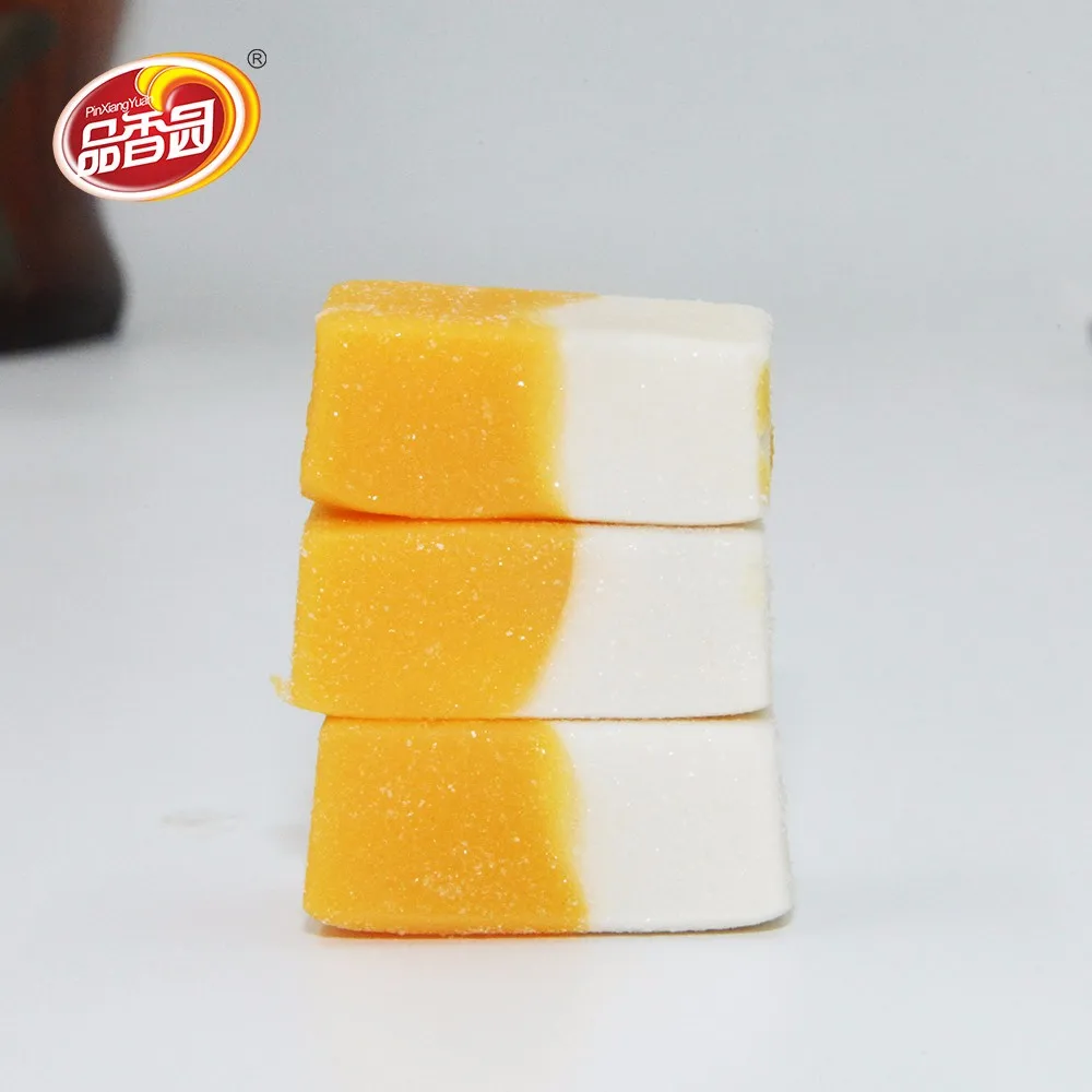 Halal Assorted Soft Gummy Sweet 2 In 1 Mango And Coconut Flavor Candy