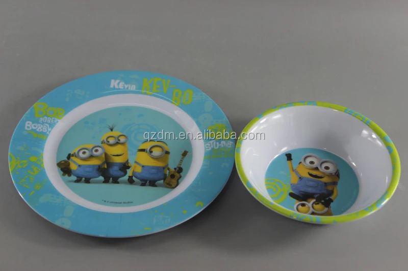 3pcs Melamine Baby plate and bowl and cup Dinnerware set