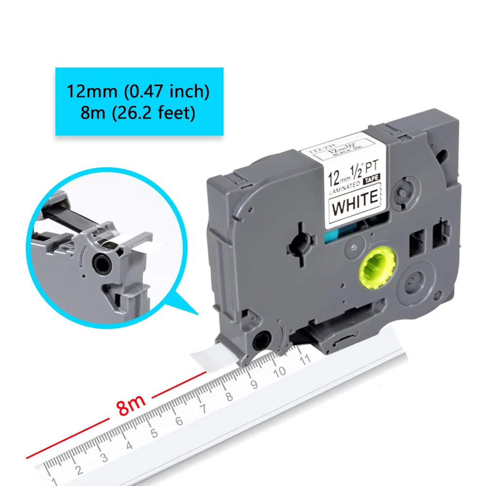 12mm 0.47 laminated white tape