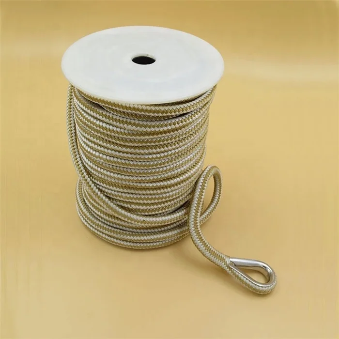 10mm braided polyester rope Anchor line twist marine rope with thimble