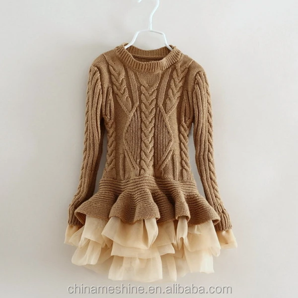 girls cream sweater dress