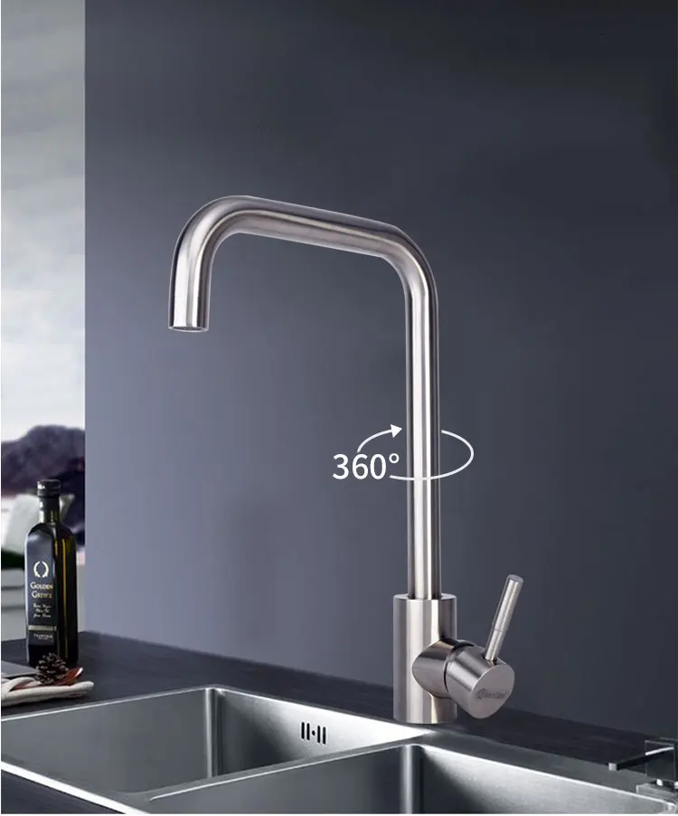 Saudi Arabia cheap prices hot sale projects single handle stain rotary kitchen sink faucets