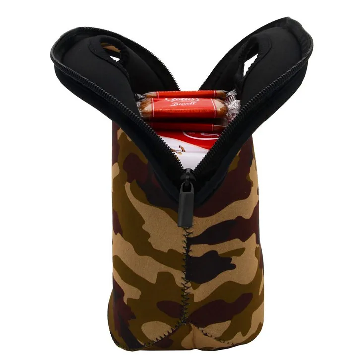 camo striped neoprene tote