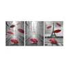 Prints Canvas Painting Wall Art Black and White Eiffel Tower with Red Umbrella Street Picture Decoration Artwork